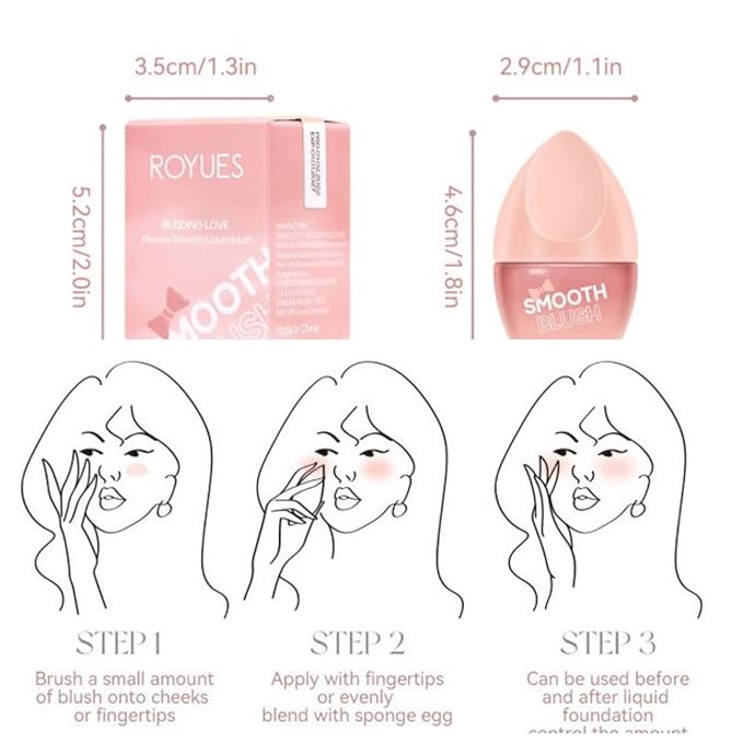 3 Pack Liquid Blush Set, Rose Blush, Light Pink Blush, Tangerine Orange Blush for White Fair Skin, Daughter Teen Girls Gift Idea, Vegan & Cruelty-Free, 0.28fl.oz /8ml (#01#02#03)