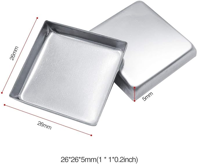 Allwon 56 Pack Empty Square Metal Pans for Eyeshadow Palette Magnetic Makeup Palette (26mm)