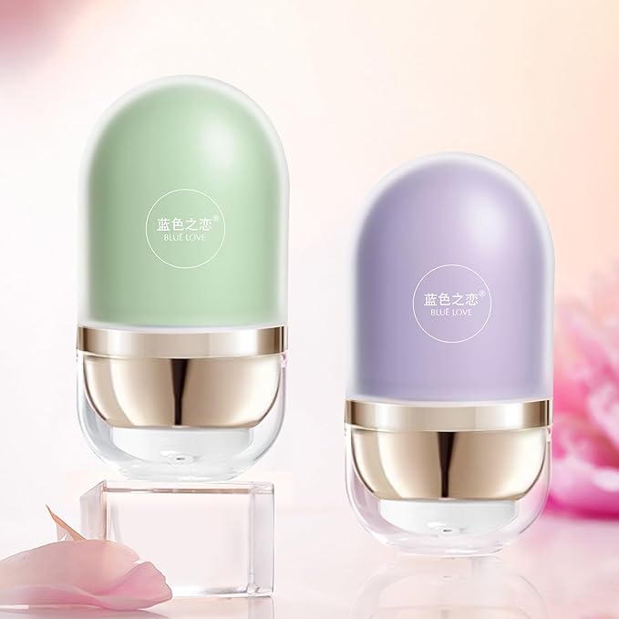 BLUE LOVE 2 in 1 Color Changing Face Primer Liquid Foundation, Makeup Primer for Face Before Makeup, Oil Control Moisturizing Color Corrector Base Primer Makeup for Flawless (Lavender Purple)
