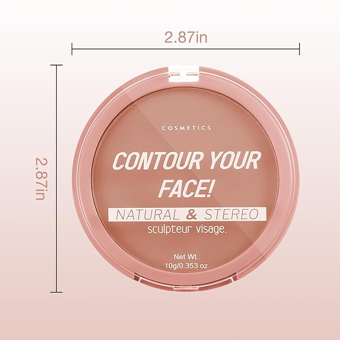 Boobeen 2 Packs Matte Finishing Pressed Powder Contour Palette, Waterproof and Oil-Control Face Contour Bronzer Powder, Non-Caking Natural and Long-Lasting Baked Setting Bronzer Makeup, 5 Colours
