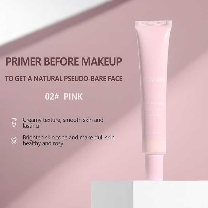 UCANBE Tone Adjusting Primer: Smooth Lightweight Face Primer - Facial Makeup Long-lasting Prime - Vegan & Cruelty-free Prime Makes Dull Skin Healthy and Rosy(Pink,1.06 Oz)