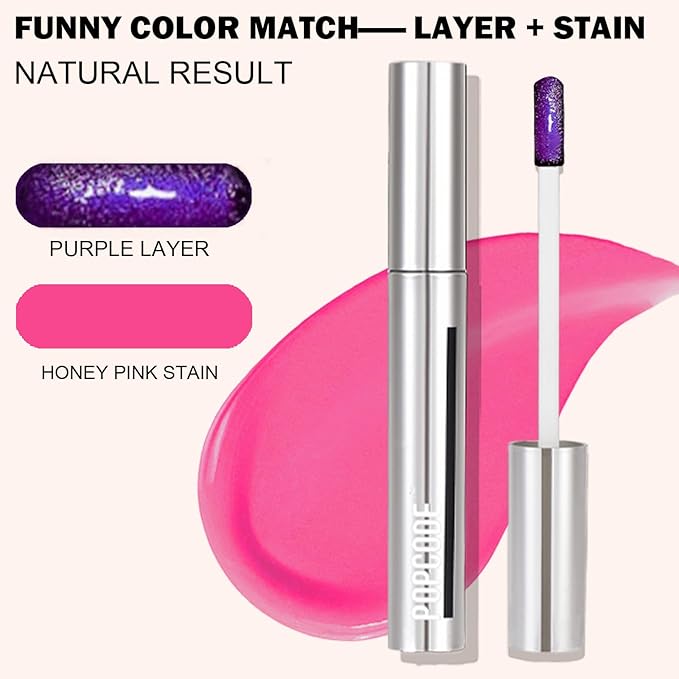Peel Off Lip Stain - Long Lasting, Transfer Proof and Waterproof Tattoo Lip Tint, Matte Finish Lip Stain Peel Off, Infused with Vitamin E & Algin & Hydroxyacetophenone, #003 Honey Pink