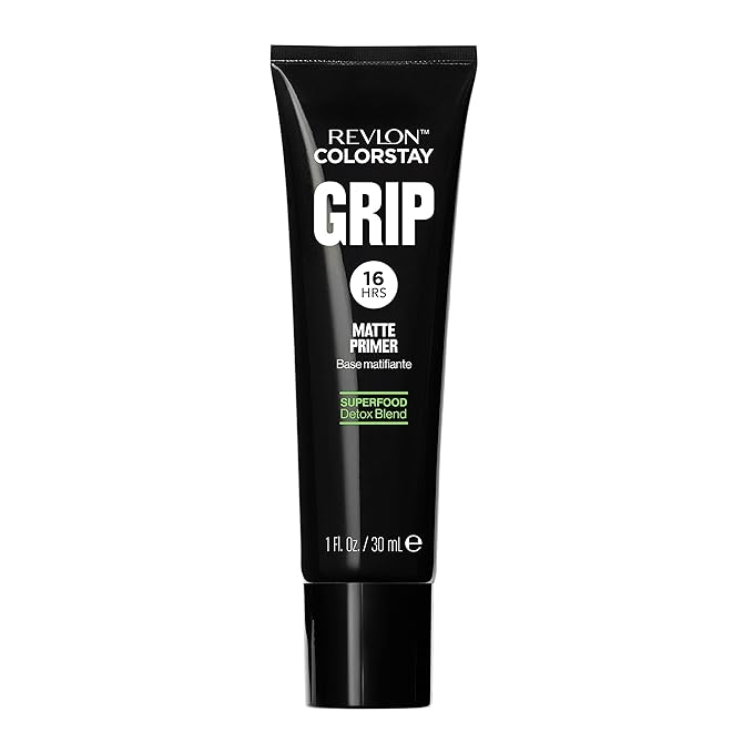 Revlon ColorStay Grip Primer, Mattifying, Blurring & Oil Absorbing Face Makeup, Absorbs Sebum, Blurs Imperfections and Reduces Pore Appearance, 1 Fl Oz