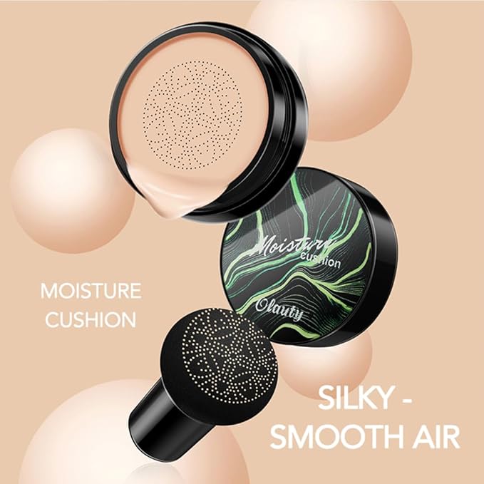 Mushroom Head Air Cushion CC Cream Foundation, Moisturizing Concealer BB Cream Nude Long Lasting Matte CC Cream Makeup Liquid Foundation (1pcs Brunet Brown)