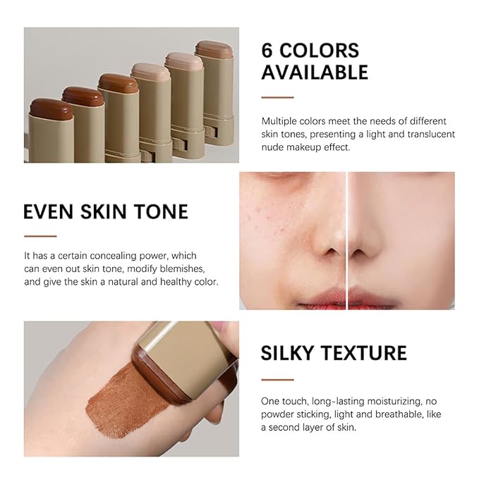 Skween Serum Boosted Skin Tint Balm for Black Women, Skween Serum Boosted Hydration Beauty Balm, Solid Tinted Foundation Stick, Moisturizing, Light, Non-Greasy, Natural Finish Makeup (#03, standard)