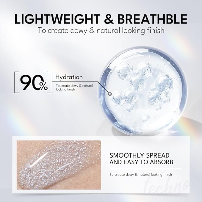 Primer, 2 in 1 All Day Hydration And Color Corrector Primer for Face Dry Skin Before Makeup, Lightweight, Tackle Dryness and Flaking with Dewy Look, Blue - Tone Up Perfector