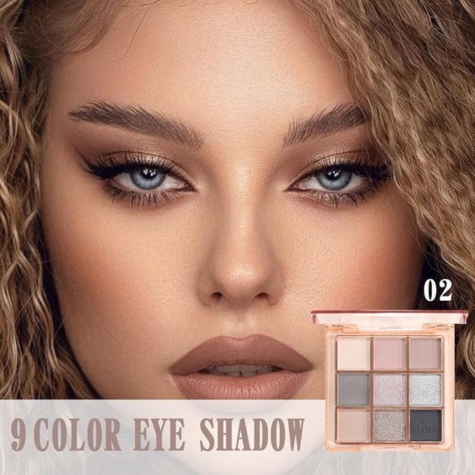Smoky Grey & Pink Ultra-Pigmented Eyeshadow Palette - Matte & Sparkling Shimmer Fusion - 24H Crease-Resistant Wear(03#, 1 Count (Pack of 1))