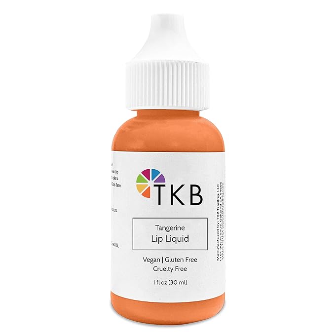 TKB Lip Liquid Color | Liquid Lip Color for TKB Gloss Base, DIY Lip Gloss, Pigmented Lip Gloss and Lipstick Colorant, Made in USA (1floz (30ml), Tangerine)