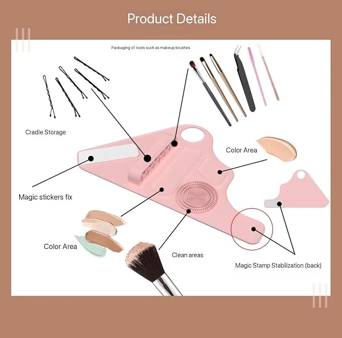 Silicone Hand Makeup Tool for Holding Cosmetic Pen Mixing Palette for Liquid Foundation Powder New Palette for Makeup Lovers and Professionals
