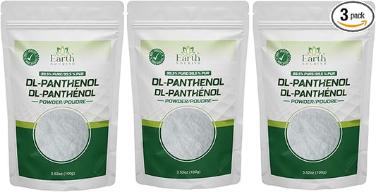 DL-Panthenol Powder 3.52oz / 100g - Provitamin B5 for Hair, Skin & DIY Cosmetics (Pack of 3)