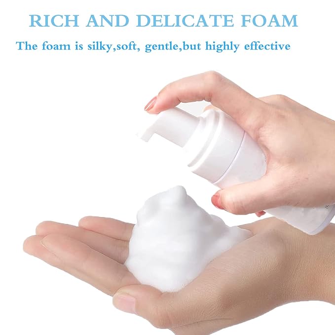 Lash Shampoo for Lash Extensions, 50ml Eyelash Foam Cleanser and 50 Pcs Eyelash Brush and Rinse Bottle Mini Fan Oil Free/Sulfate Free Eyelash Wash Remover For Eyelash Extension Makeup Removel