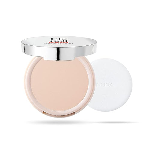PUPA Milano Like A Doll Compact Powder - Creamy, Radiant Pressed Formula - Conceal And Blur Imperfections - Buildable Coverage Delivers Perfect Finishing Touch Of Color - 002 Sublime Nude - 0.07 Oz