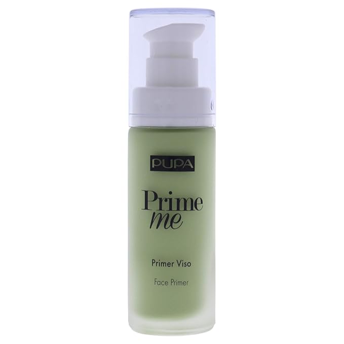 PUPA Milano Prime Me Corrective Anti-Redness Face Primer - Evens Out The Skin Tone And Gives It A Neutral Undertone - For Makeup That Lasts Longer - Oil And Alcohol Free - 003 Green - 1.01 Oz