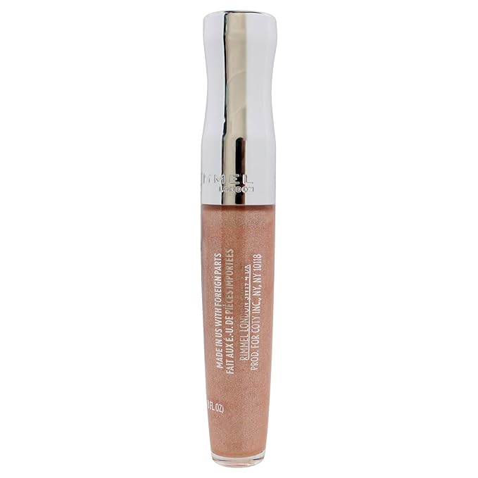 Rimmel Stay Glossy Lip Gloss - Non-Sticky and Lightweight Formula for Lip Color and Shine - 122 All Nighter, .18oz