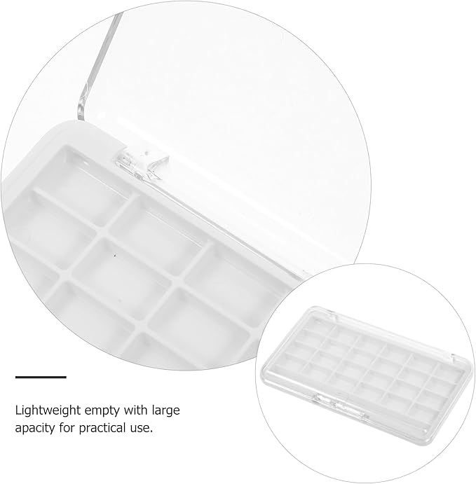POPETPOP 2 Pcs Empty Eyeshadow Palette, 24 Grids Empty Makeup Palette, Portable Eyeshadow Pan Diy Lipstick Box, Transparent Magnetic Makeup Container