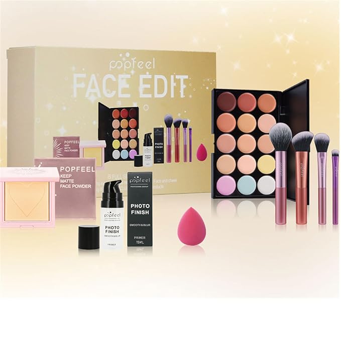 Face Makeup Kits for Women, Face Makeup Set for Beginners, Mother's Day Gifts Set for Women Girls, Makeup Essential Bundle with Face Powder