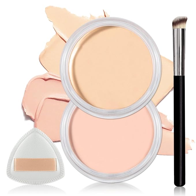 2PCS Under Eye Concealer for Dark Circles Color Correcting,Pro Concealer Full Coverage Tattoo Cover up Makeup,Long-lasting Corrector de Ojeras (01 Chantill + 02 Honey Kissed)