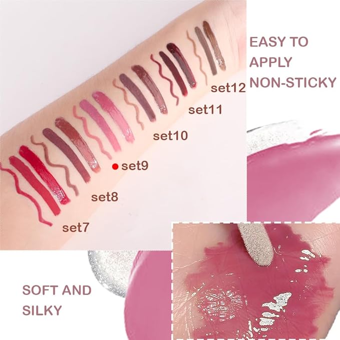 3-in-1Caramel Brown Matte Lip Stain Kit | Waterproof Lip Liner + Hydrating Matte Lip Gloss + Nourishing Lip Oil | Long Lasting Plumping to Create Perfect Lip Makeup.09#