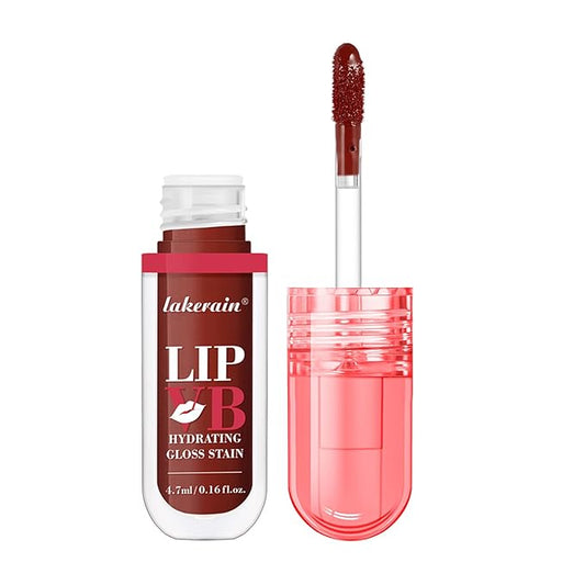 LIP VB Hydrating Gloss Stain – Lip Tint Gloss with 12HR Hydration Long-Lasting Moisture & Shine, Smooth Lip Stain with Glossy Finish, Non-Sticky, Rich Color for All Skin Tones (#2 MOCHA SHINE, 1)