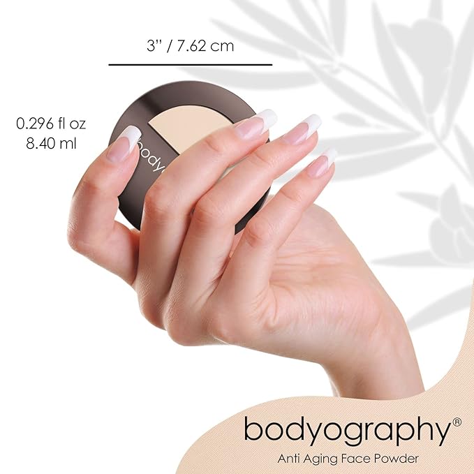 Bodyography Anti Aging Face Powder (Light Medium): Matte Oil-Free Salon Foundation Powder Makeup w/ Vitamin E, C & Antioxidants | Gluten-Free, Cruelty-Free, Paraben-Free