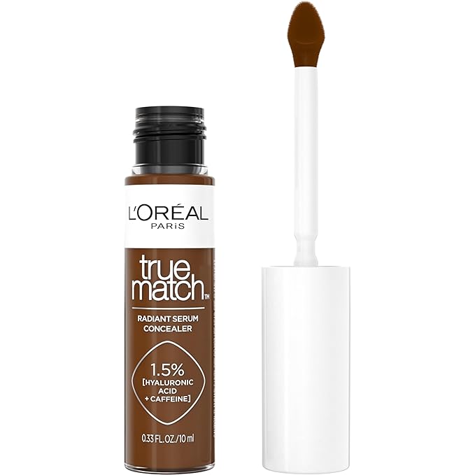L'Oreal Paris True Match Radiant Serum Concealer, Brightening Under Eye Concealer Make Up with 1.5% Hyaluronic Acid and Caffeine, N11, 0.33 Oz