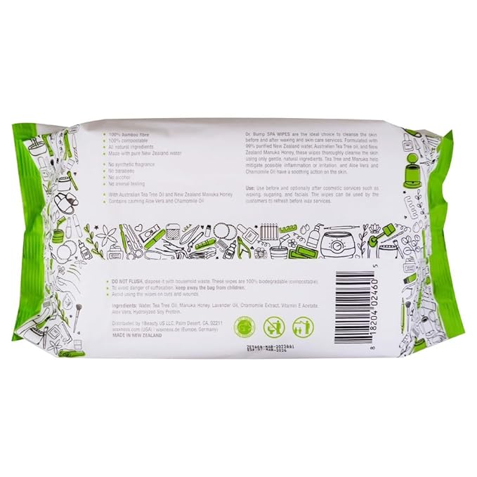 Dr. Bump Intimate Care Natural Spa Wipes with Tea Tree and Manuka Honey 80 pcs Pack of 6