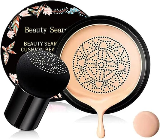 Beauty Glazed Mushroom Head Air Cushion CC Cream Foundation Cover Concealer Makeup Moisturizing Brightening Pigment Liquid Foundation, Even Skin Tone Makeup Base BB # 03 Nude