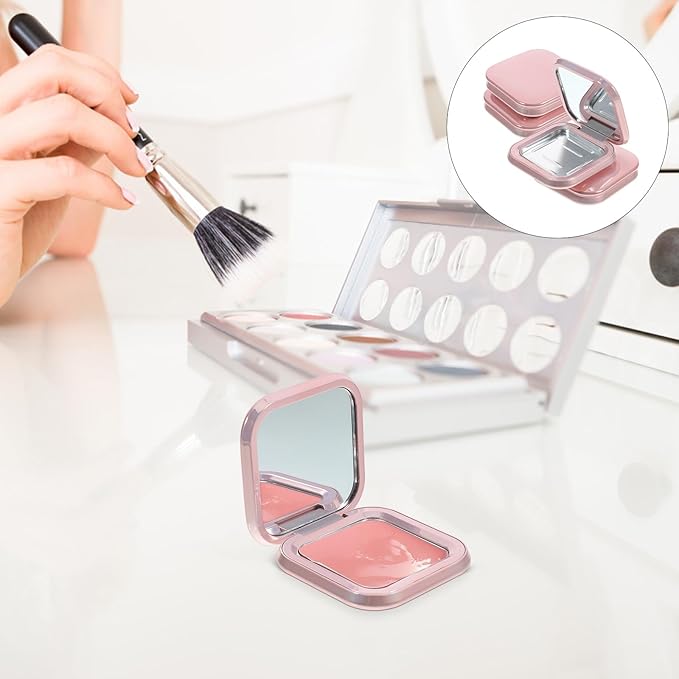 Makeup Pallette 2pcs Magnetic Eyeshadow Makeup Empty Eyeshadow Containers Box Refillable Eye Shadow with Mirror for DIY Cosmetic Foundation Blush Rose Gold Makeup Eyeshadow