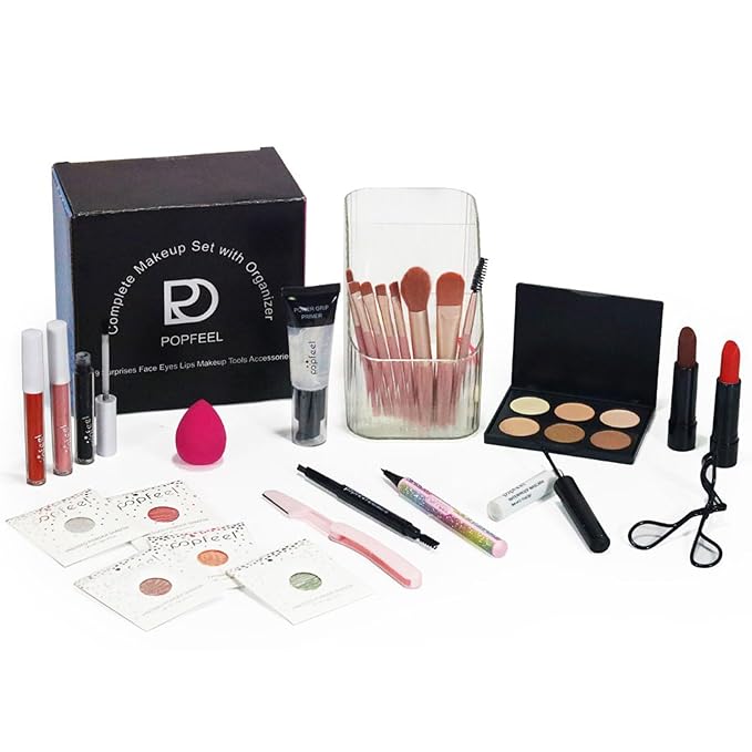 All in One Makeup Kit for Women Full Kit, Travel Gift Sets Including Organizer, Eye Shadow, Lipstick, Eyeliner, Mascara, Powder Puff, Brushes and More for Girls Teens