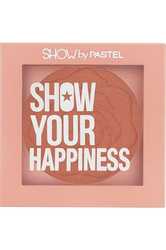 SHOW by PASTEL | Show Your Happiness Blush - Vibrant Pink Tone, Embossed Powder, Long-Lasting Color, No-207-Sunny