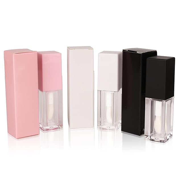 25pcs 25 * 25 * 86mm Craft paper box for lip gloss 350gms lipstick packing box for lipgloss tubes(pink paper box 25pcs) (Pink)