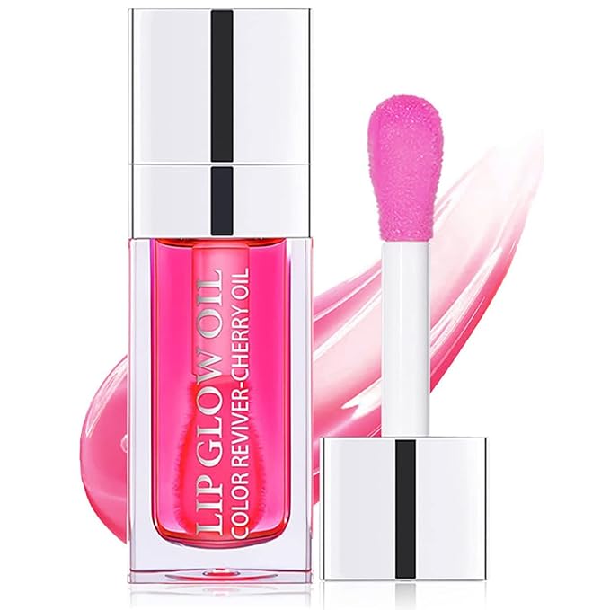 Raspberry Tinted Lip Oil - Hydrating & Non-sticky, Plump & Repair Lip Glow Oil, Fresh Texture