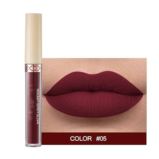 MAEPEOR Matte Liquid Lipstick 6PCS Nude Brown Velvety Lip Gloss Kit Long-Lasting Wear Non-Stick Cup and Not Fade Lipstick Set for All Undertone (Nude-Brown Series, 6PCS-D)