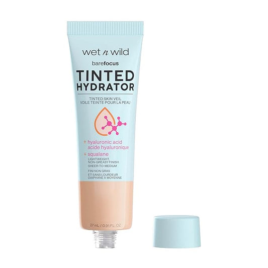 wet n wild Bare Focus Tinted Hydrator Matte Finish, Light, Oil-Free, Moisturizing Makeup | Hyaluronic Acid | Sheer To Medium Coverage