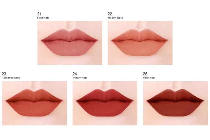 BBIA Last Velvet Lip Tint Note Series 5P Bundle Set (#21~25) โ Soft & Creamy Matte Finish, Long Lasting Lip Stain, High-Pigmentation Korean Lip Makeup, Lightweight Blur Tint