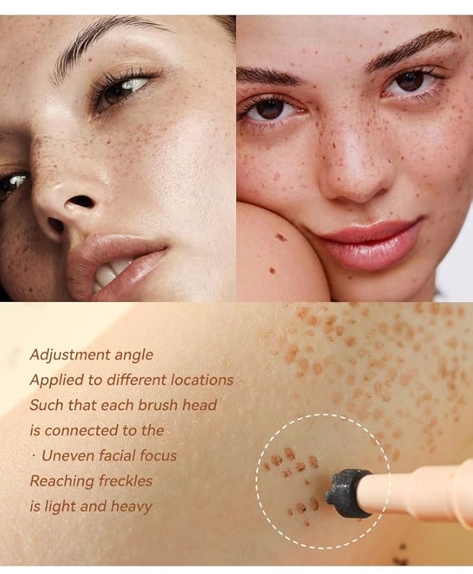 Freckle Pen Henna Freckles Sweatproof Waterproof Long Lasting Small Faux Freckle Stamp Foundation Spot,Natural Lifelike Freckle Makeup