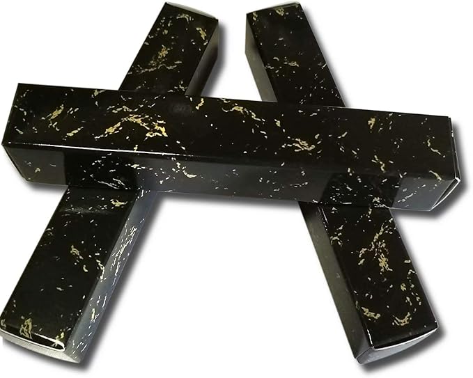 50 Pcs Empty Lip Gloss Boxes 12x2x2cm Mascara Wand Tube Packaging Black Marbling Long Lipgloss Paper Case Lip Balm Glaze Gift Organizer Foldable DIY Make-up Sample Wrapping Storage