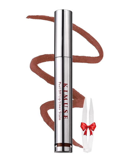 KIMUSE Lip Stain Peel Off, Lip Stain & Liner All In One, Peel Off Lipstains With Tweezer, Waterproof, Long Lasting, Natural Matte Finish