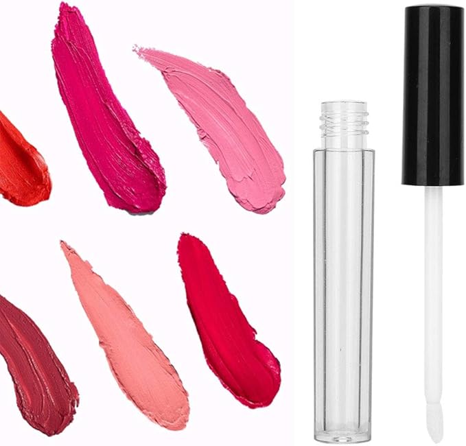 Lipstick Refillable Bottle, 10-pack Small Empty Lip Gloss Tubes 2.5ml Mini Lip Gloss Bottles Empty Lip Gloss Tube Suitable for Lipstick Samples Diy Lip Gloss (black)