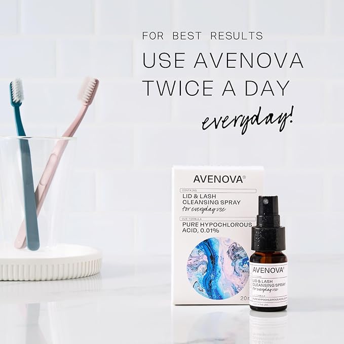 Avenova Eyelid and Eyelash Cleanser Spray 3 Pack – Gentle Everyday Hypochlorous Acid Lid and Lash Cleansing Spray For Clearer and Healthier Eyes, 60mL (2.04oz)