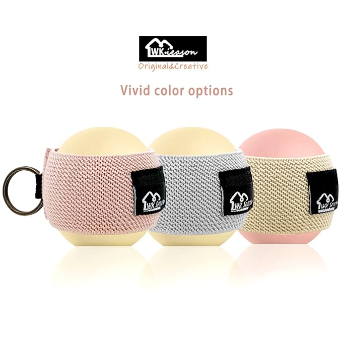 WKieason Lip Balm Holder Sleeve with Keychain Lipstick Sleeve Holder Tight-knit Elastic Holder for Ball Lip Balm Lipstick Holder Keychain