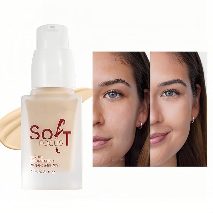 Full Coverage Foundation 10 Colors Natural Lightweight Smooth Creamy Foundation Long-lasting Longwear Matte Oil-Control Foundation (Color 02)