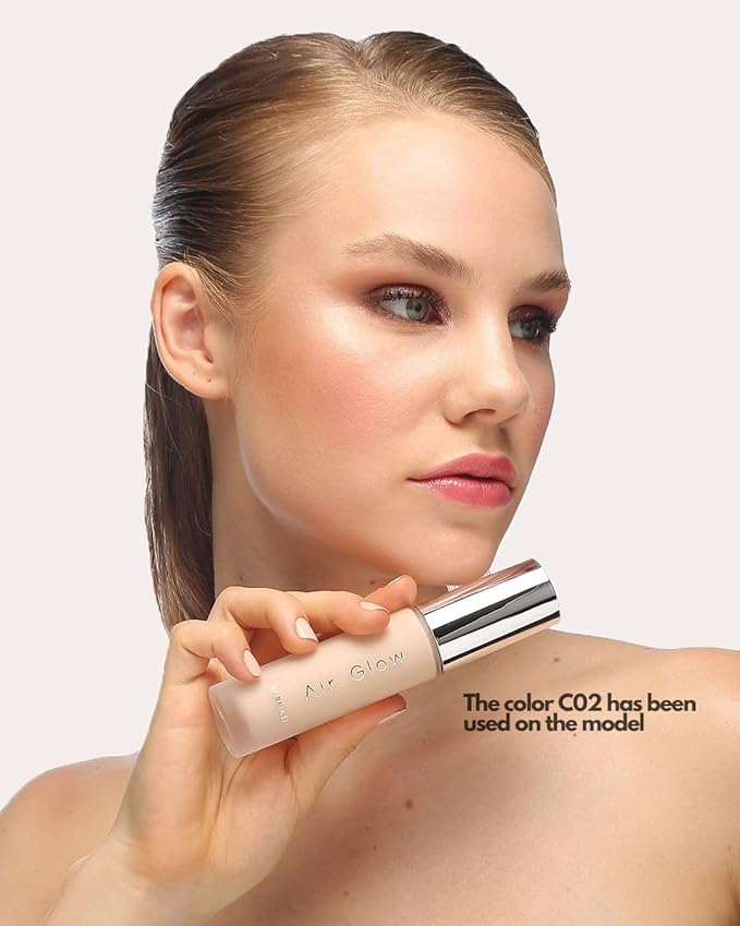 Farmasi Air Glow Foundation, Deeply hydrating and Lightweight Skincare Effects, Sea-Water formula, Natural-looking Skin Hydrated Softer and Smooter, Buildable Hylauronic Coverage 1 Fl Oz / 30 ML - N17