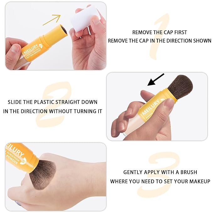 Sunscreen Setting Powder SPF 35, Oil Control Natural Matte Finish Loose Powder Translucent Lasting Lightweight Breathable for All Skin (#03 White)