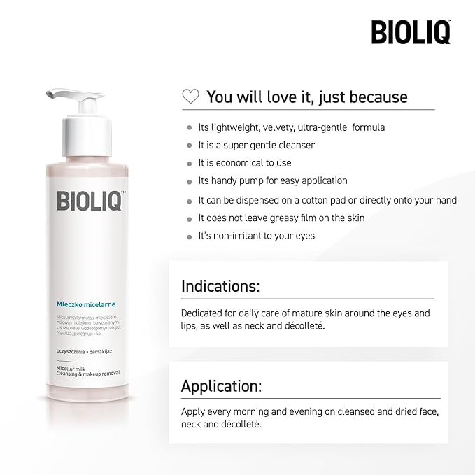 Clean Micellar Milk - Nourishing Skincare with Cottonseed Oil, Rice Milk & Eyebright Extract, Makeup Removal & Dark Circle Reduction - 135ml