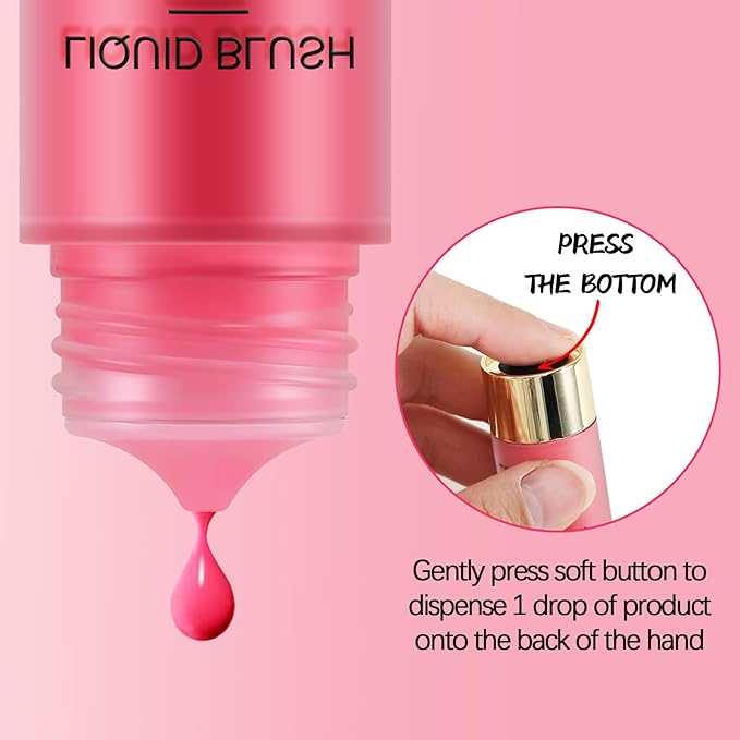 Boobeen Liquid Blush Stick for Cheeks Velvet Cream Blush Makeup, Blendable Blush Color, Matte Soft Creamy Face, Lightweight Natural Dewy Finish