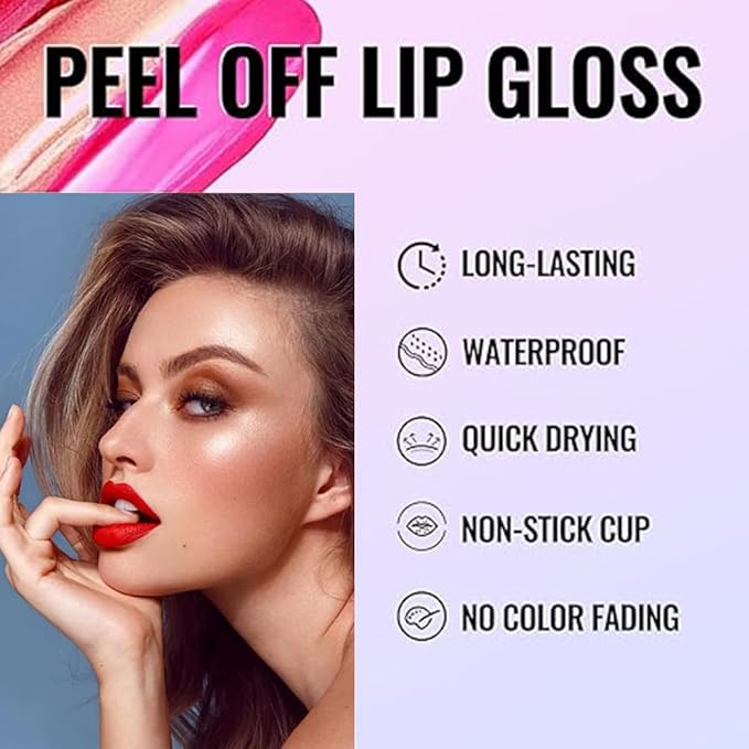 Peel Off Lip Tint, Waterproof Long Lasting Lip Stain, Matte Transfer-Proof Peel Off Lipstick, Non-Stick Cup Lip Color, Smudge-Free Lip Makeup for Women and Girls (05#, 1pc)