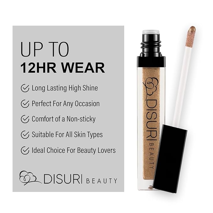 Shimmer Lip Gloss - Non-Sticky Girls Gloss - Long Lasting High Shine - 0.7 FL Oz Gloss for Girls & Women - Cruelty Free - (Toast to Life: S14)