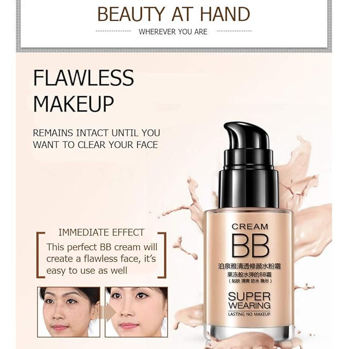 BIOAQUA Cream BB Super Wearing Lasting No Makeup Persistent Water Flawless Cream (TENDER PINK (BQY06))