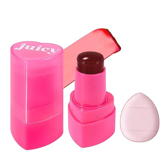 Jelly Blush, 3-In-1 Multi-Use Blush Stick for Eyes, Cheeks & Lips, Hydrating Texture (04, 1 PCS)
